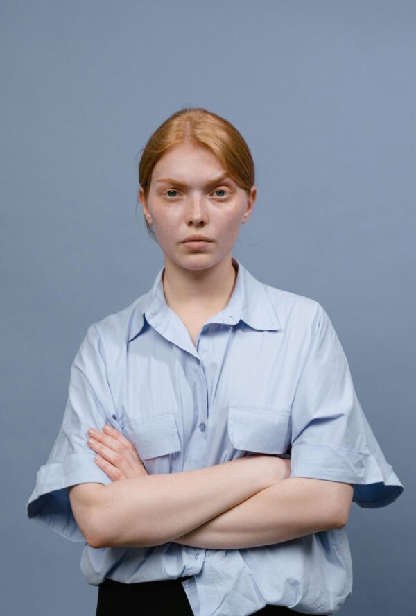 Women’s Light Blue Oversized Cotton Shirt